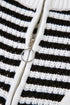Stripe Zip Up Collar Drop Shoulder Sweater